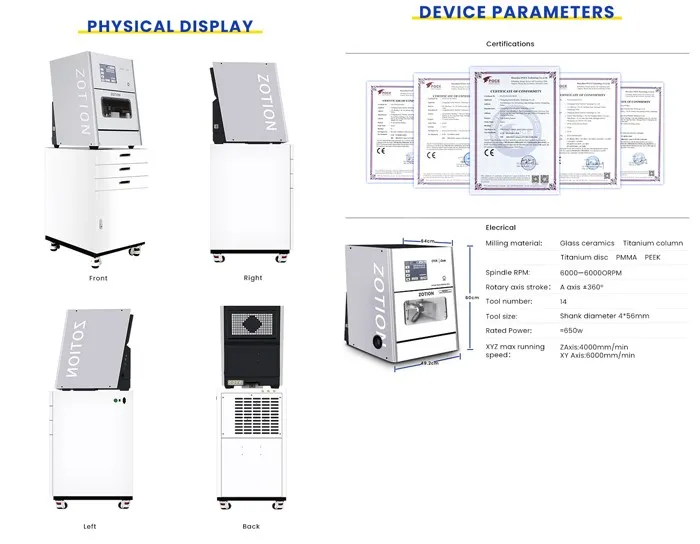 Dental 5 Axis Glass Ceramic Milling Machine display Dental 5 Axis Glass Ceramic Milling Machine display