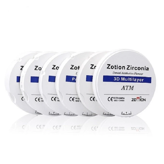 High Quality CADCAM A1/A2/A3 Color Multilayer Dental Ceramics Zirconia Block Blank Disc 10mm To 25mm 3D Pro