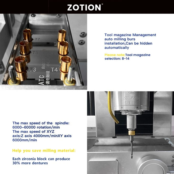 Dental Clinic Zirconia 5Axis CNC Milling Casting Machine